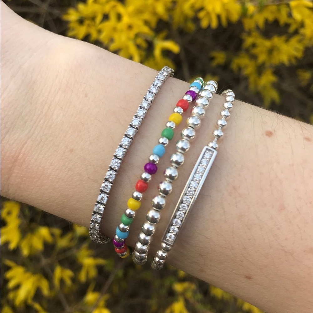 Fine 925 Sterling Silver Bead Bracelet